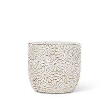 Load image into Gallery viewer, Sm Wht Daisy Round Planter-4&quot;H
