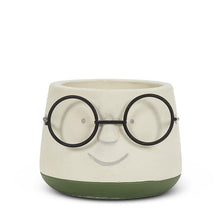 Load image into Gallery viewer, Sm Face Planter w/Glasses-3.5&quot;D
