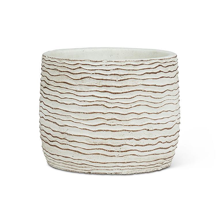 Sm Wavy Ripple Planter-Wht-5