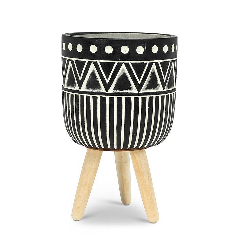 Dot&Line Tripod Planter-Blk