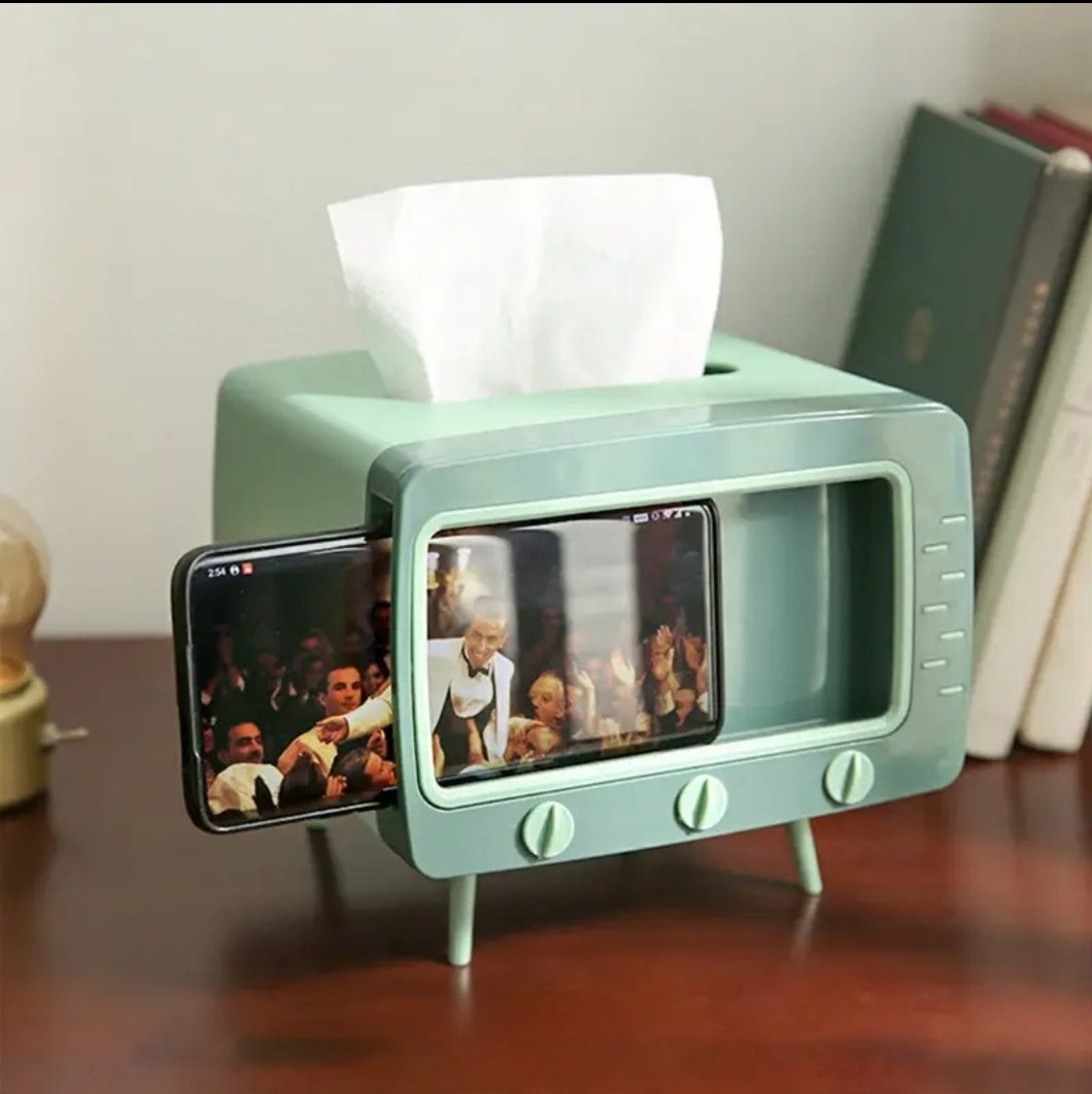 Retro TV Tissue Box/Phone Stand